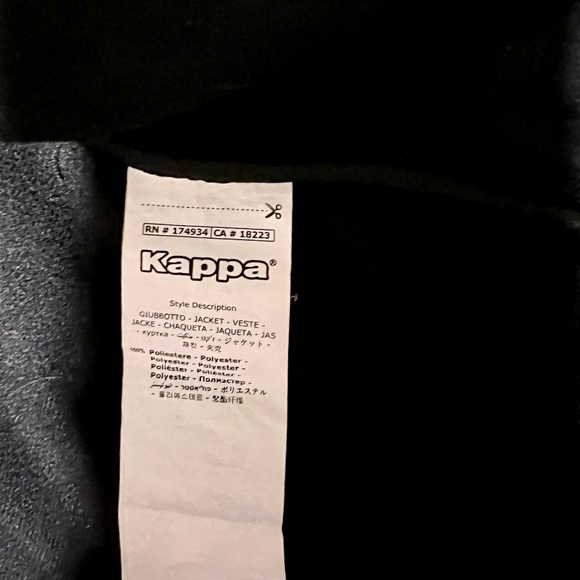 KAPPA Banda Zip Up Jacket Black Medium - Picture 5 of 6